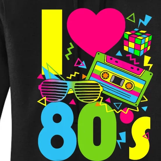 I Love The 80s 70s 80s Party Retro Costume Women's Pullover Hoodie