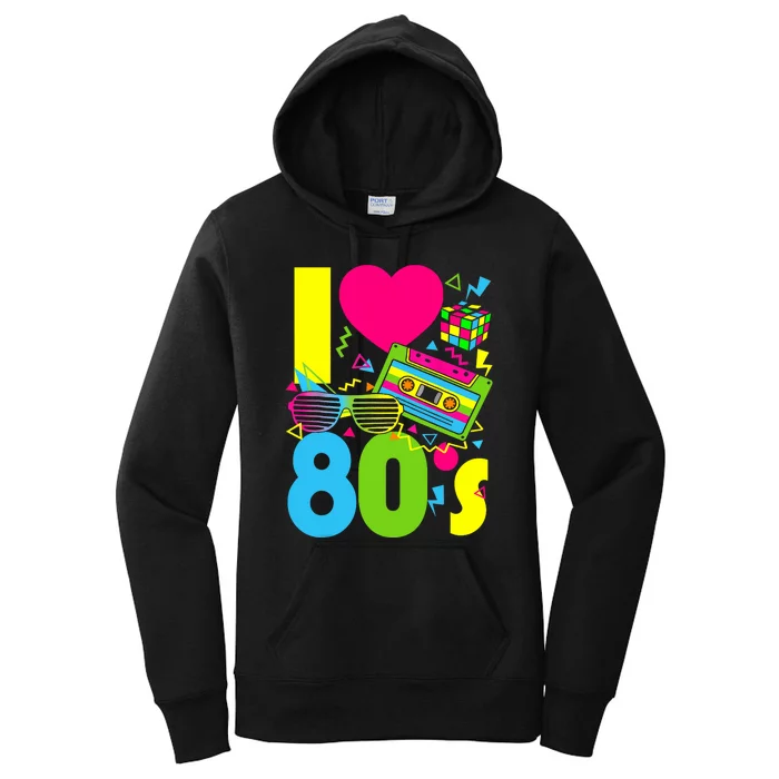 I Love The 80s 70s 80s Party Retro Costume Women's Pullover Hoodie