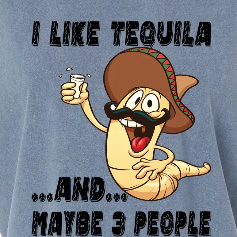 I Like Tequila And Maybe Three People Funny Tequila LoverS Gift Garment-Dyed Women's Muscle Tee