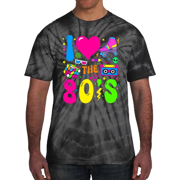 I Love The 80S Party 1980s Themed Costume 80s Theme Outfit Tie-Dye T-Shirt