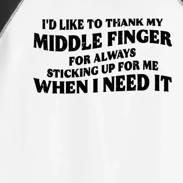 I'd Like To Thank My Middle Finger Funny Sarcastic Jokes Toddler Fine Jersey T-Shirt