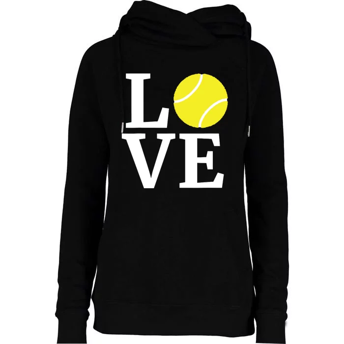 I Love Tennis Tennis Lovers Womens Funnel Neck Pullover Hood