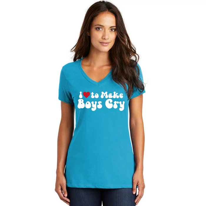 I Love To Make Cry Women's V-Neck T-Shirt