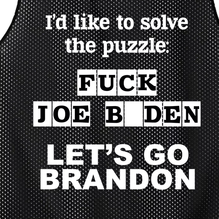 I’d Like To Solve The Puzzle FJB Anti Biden Let’s Go Brandon Mesh Reversible Basketball Jersey Tank