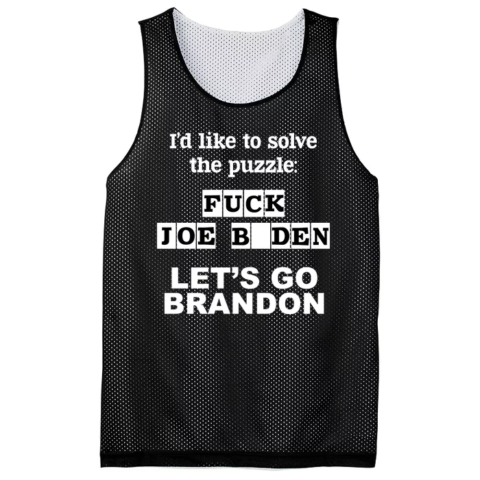 I’d Like To Solve The Puzzle FJB Anti Biden Let’s Go Brandon Mesh Reversible Basketball Jersey Tank