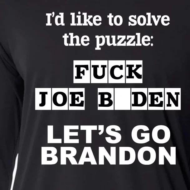 I’d Like To Solve The Puzzle FJB Anti Biden Let’s Go Brandon Cooling Performance Long Sleeve Crew