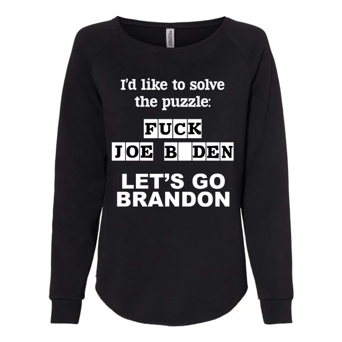 I’d Like To Solve The Puzzle FJB Anti Biden Let’s Go Brandon Womens California Wash Sweatshirt