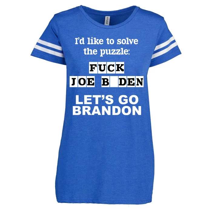 I’d Like To Solve The Puzzle FJB Anti Biden Let’s Go Brandon Enza Ladies Jersey Football T-Shirt