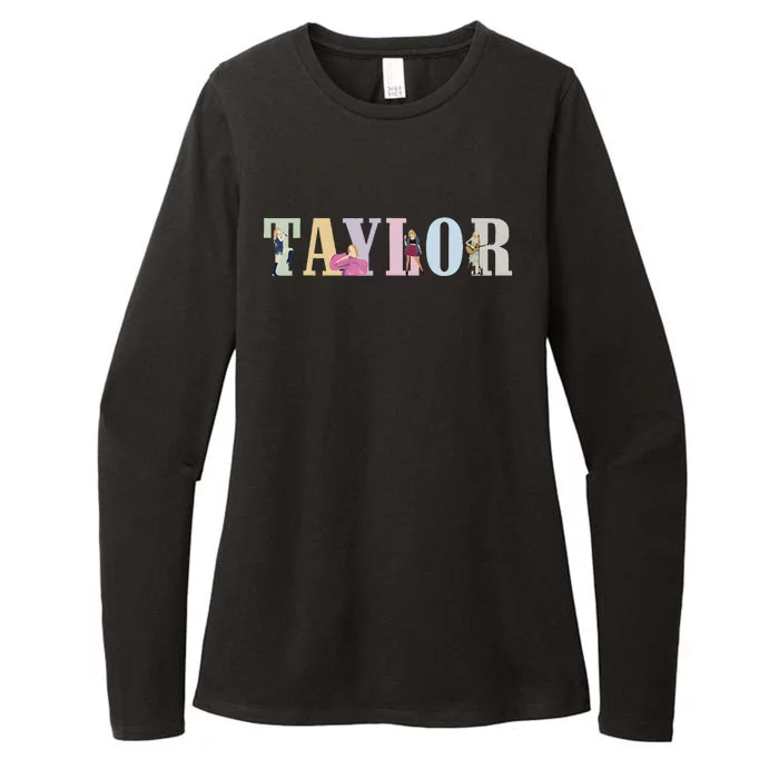 I Love Taylor 80S Groovy Vintage Womens CVC Long Sleeve Shirt