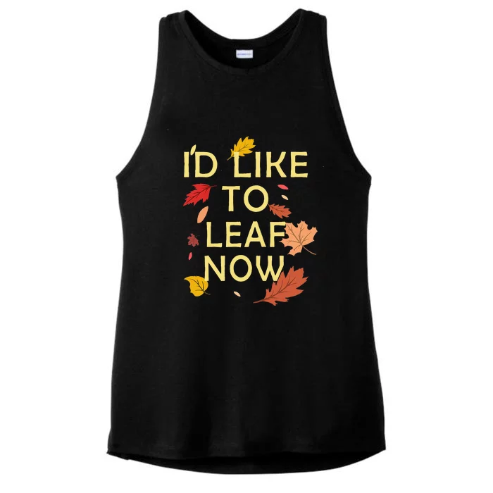 ID Like To Leaf Now Fall Autumn Ladies Tri-Blend Wicking Tank