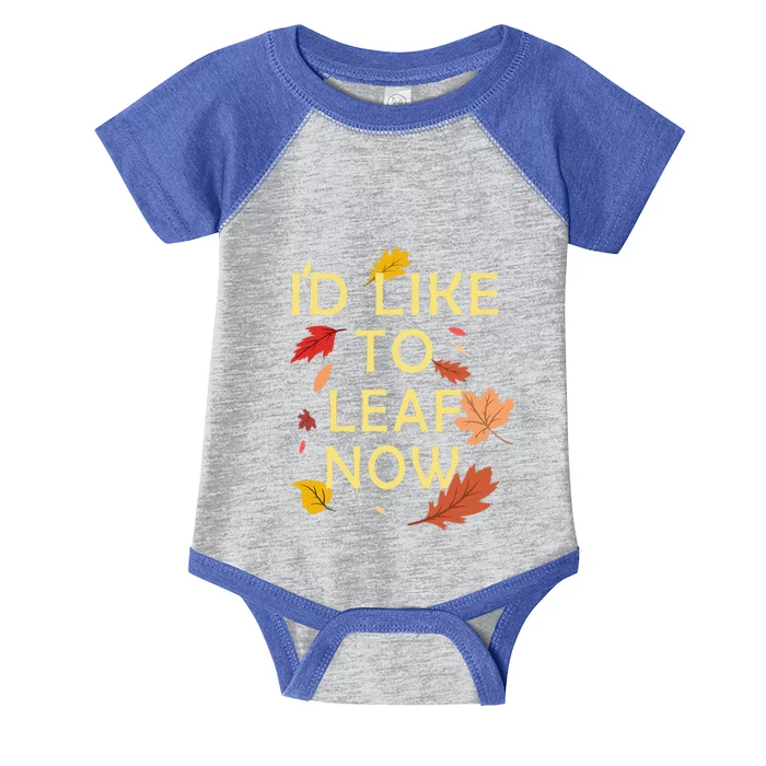 ID Like To Leaf Now Fall Autumn Infant Baby Jersey Bodysuit