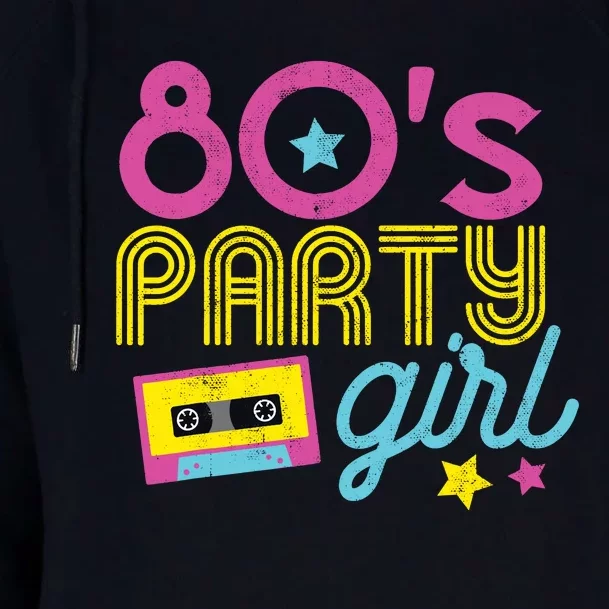 I Love The 80s Party Girl Retro 1980s Party Clothes Womens Funnel Neck Pullover Hood