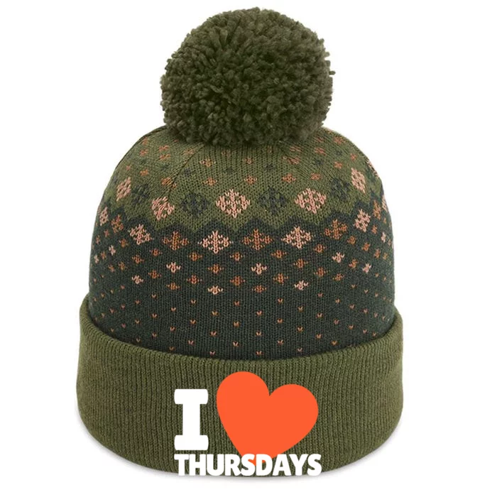 I Love Thursdays Heart Cute Thursdays Meaningful Gift The Baniff Cuffed Pom Beanie