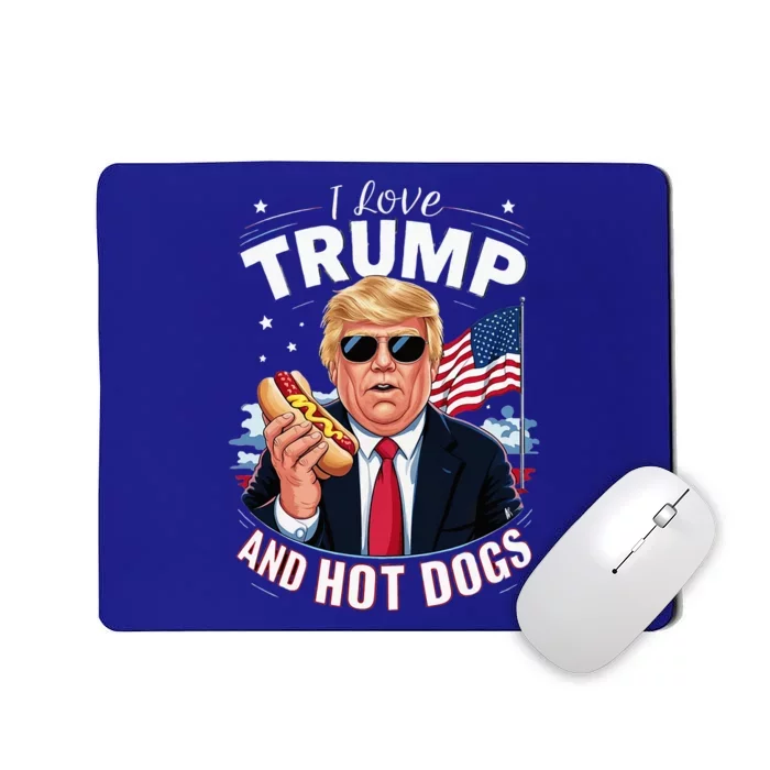 I Love Trump And Hot Dogs Hilarious Conservative Mousepad