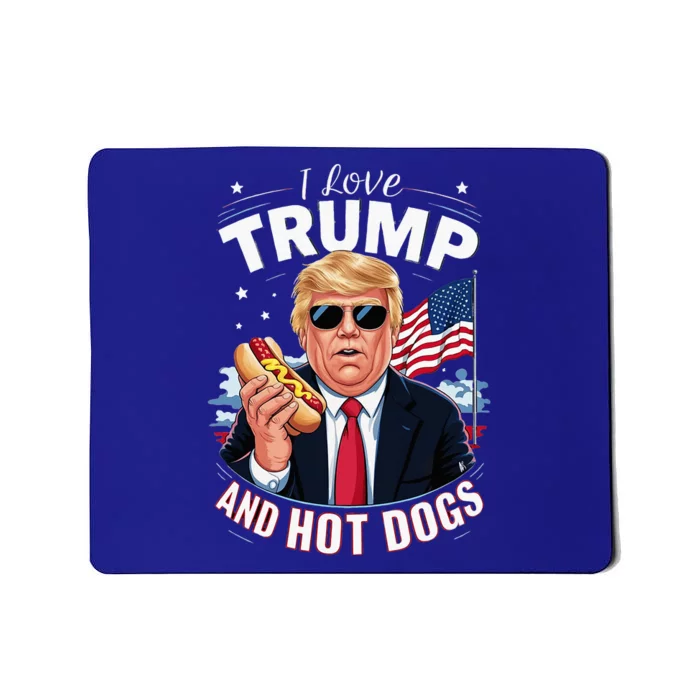 I Love Trump And Hot Dogs Hilarious Conservative Mousepad