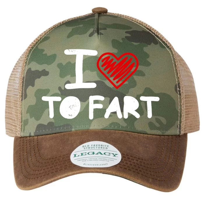 I Love To Fart Heart Farting Joke Gag Farter Funny Legacy Tie Dye Trucker Hat