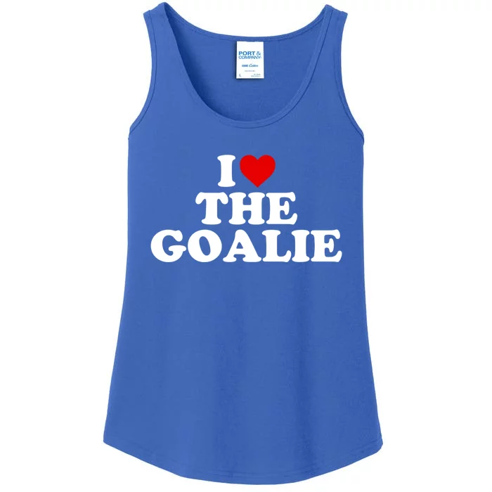 I Love The Goalie Heart Gift Ladies Essential Tank