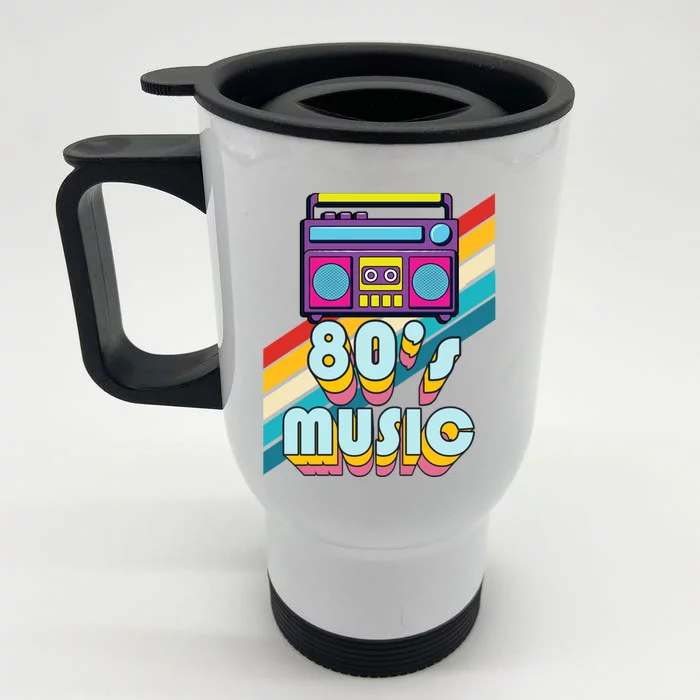 I Love The 80s Music Cute Gift Retro Vintage Eighties Style 1980 Gift Front & Back Stainless Steel Travel Mug