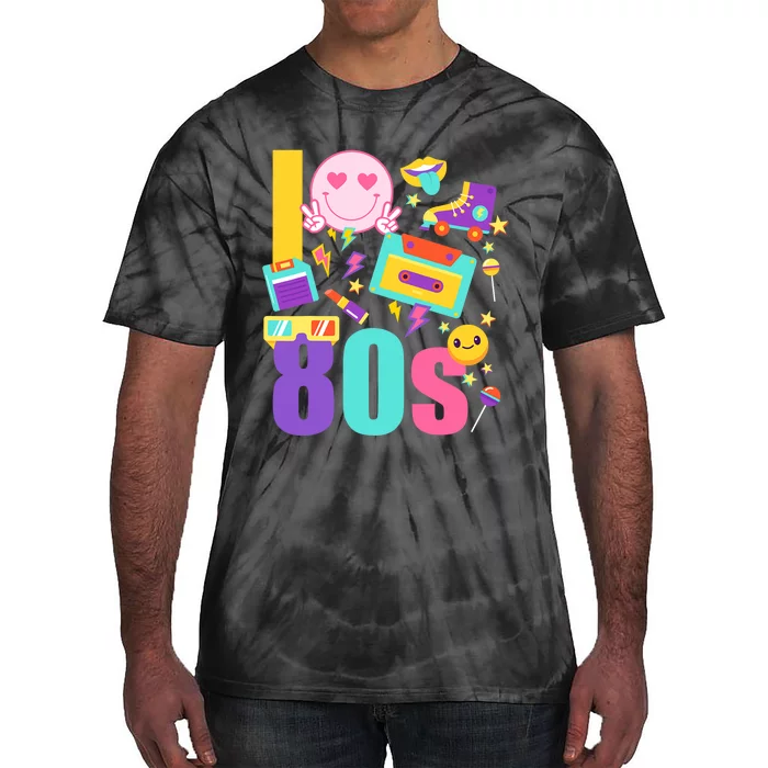 I Love The 80s Women 70s 80s Party Tie-Dye T-Shirt