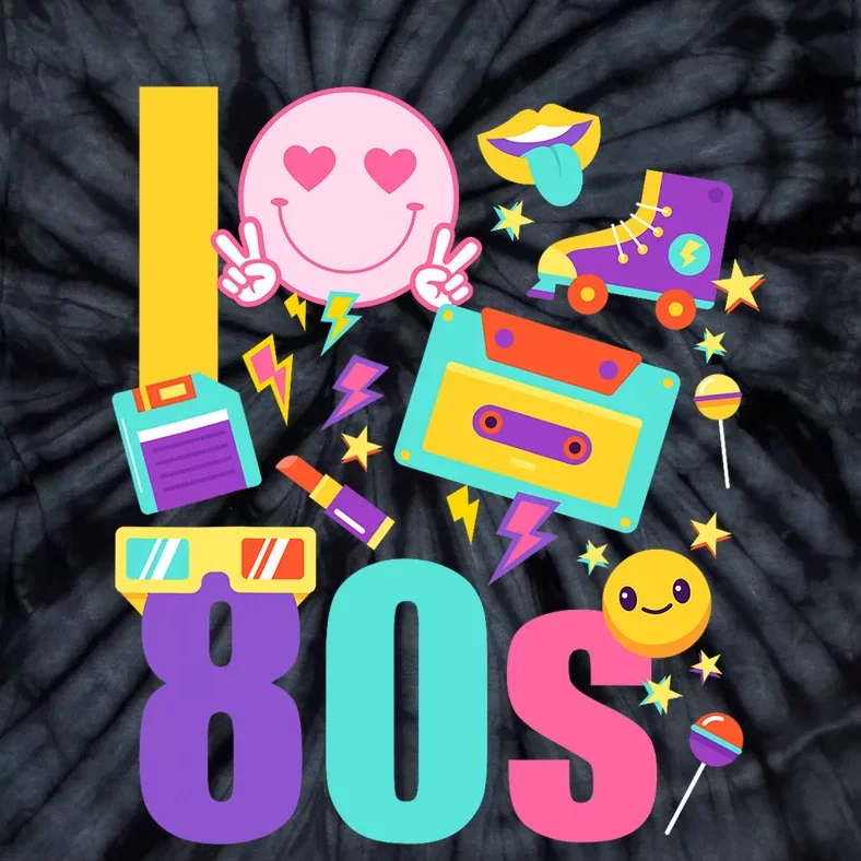 I Love The 80s Women 70s 80s Party Tie-Dye T-Shirt