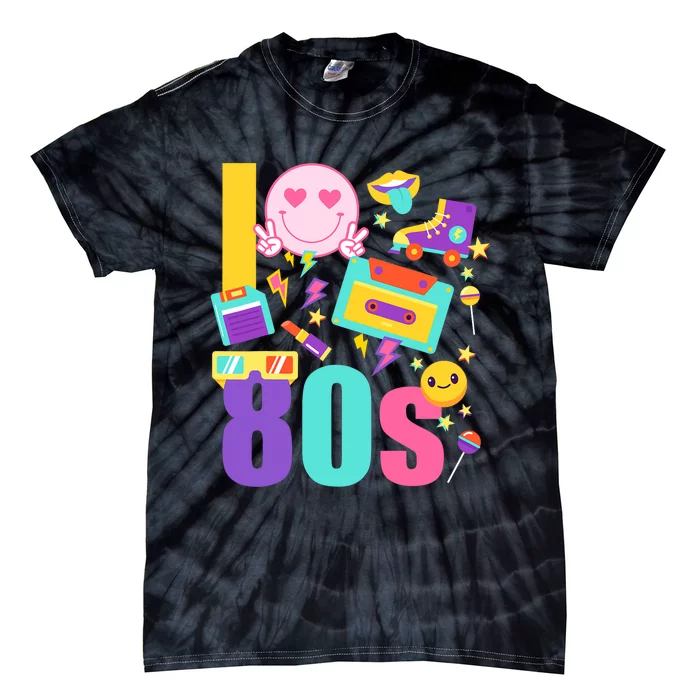 I Love The 80s Women 70s 80s Party Tie-Dye T-Shirt