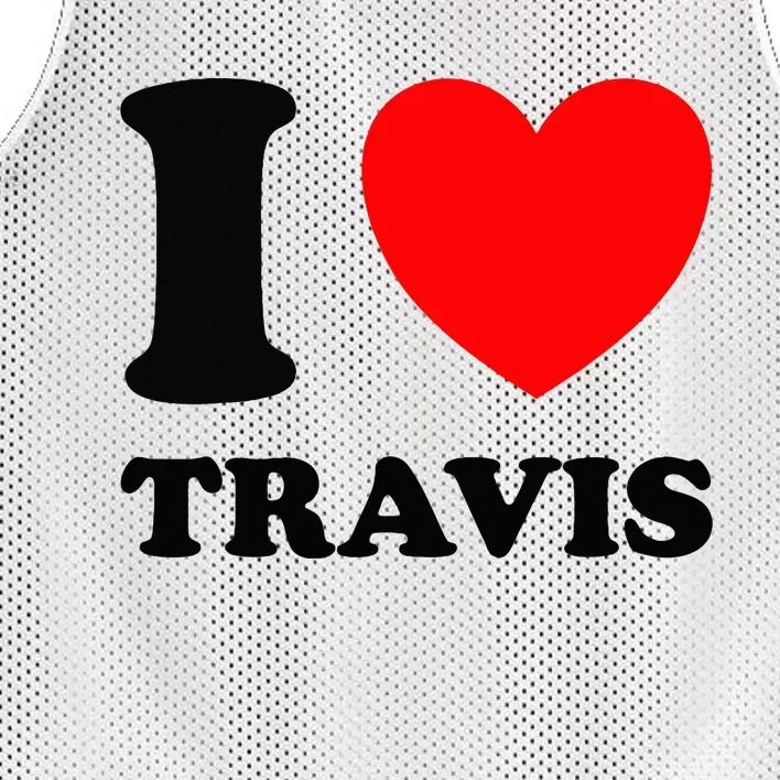 I Love Travis Mesh Reversible Basketball Jersey Tank