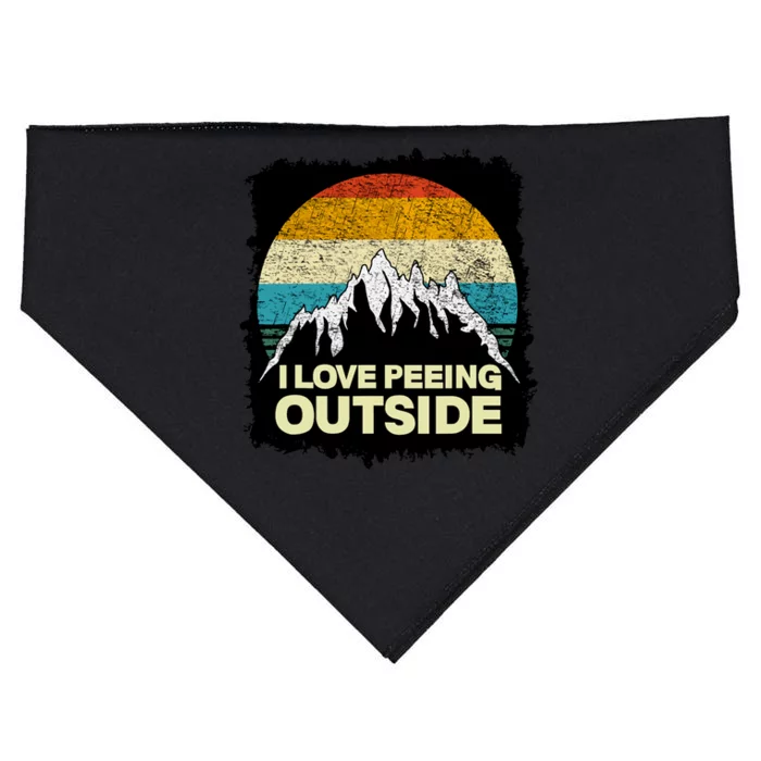 I Love To Pee Outside Funny Outdoor Man Camping USA-Made Doggie Bandana