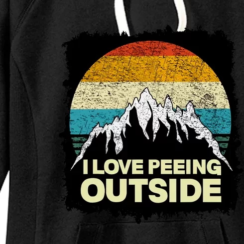 I Love To Pee Outside Funny Outdoor Man Camping Women's Fleece Hoodie