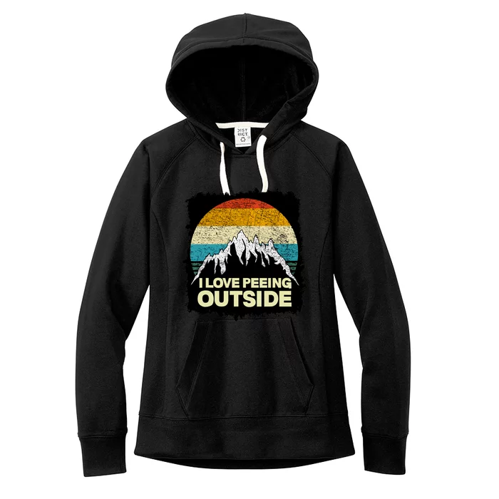 I Love To Pee Outside Funny Outdoor Man Camping Women's Fleece Hoodie