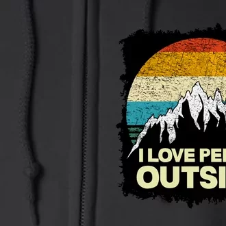 I Love To Pee Outside Funny Outdoor Man Camping Full Zip Hoodie