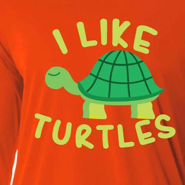 I Like Turtles Tortoise Sea Animal Funny Gift Cooling Performance Long Sleeve Crew