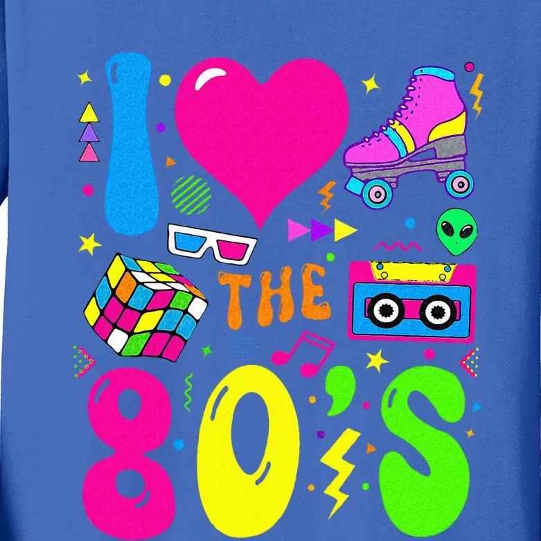 I Love The 80S Party 1980s Themed Costume 80s Kids Long Sleeve Shirt