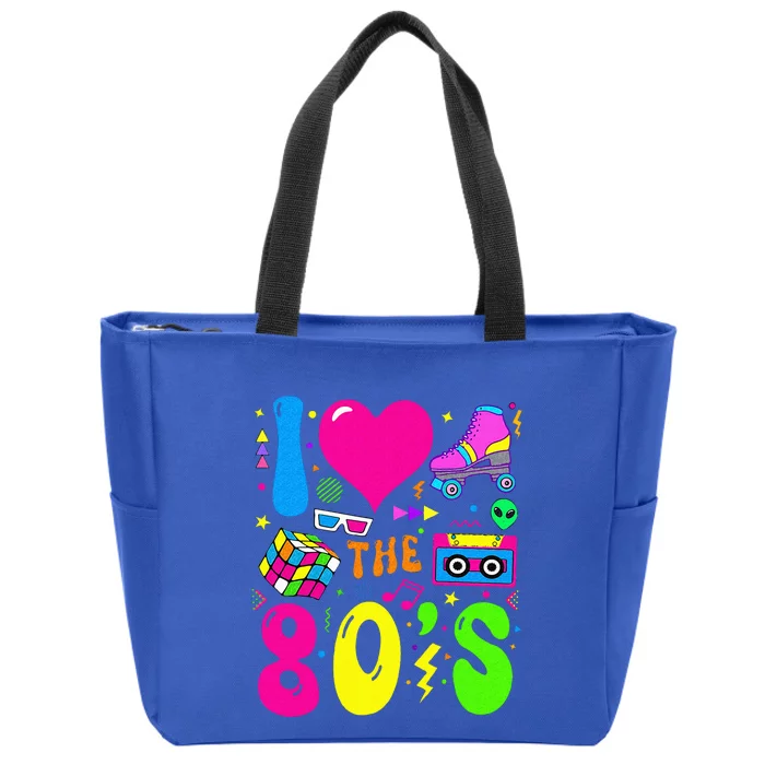 I Love The 80S Party 1980s Themed Costume 80s Zip Tote Bag