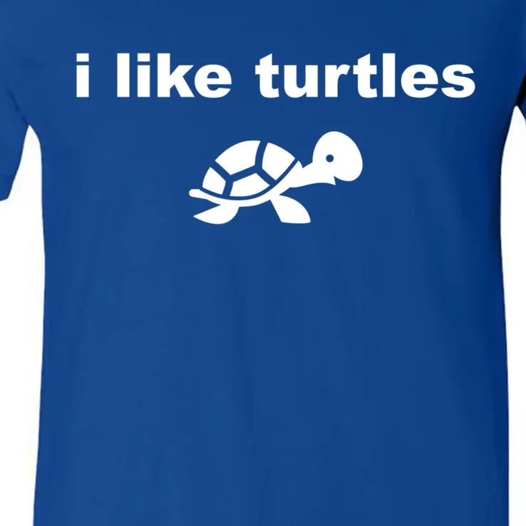 I Like Turtles Cute Funny Turtle Pefunny Gift Great Gift V-Neck T-Shirt