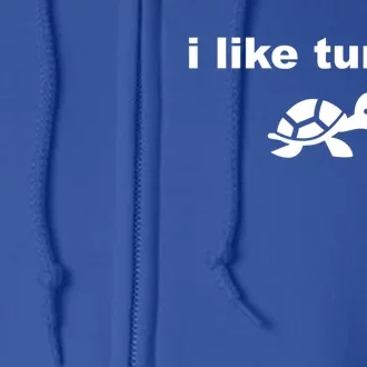 I Like Turtles Cute Funny Turtle Pefunny Gift Great Gift Full Zip Hoodie