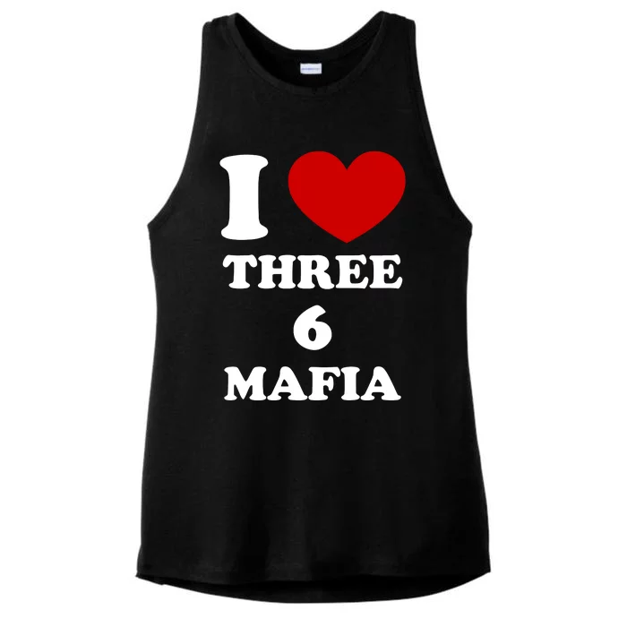 I Love Three 6 Mafia Limited Ladies Tri-Blend Wicking Tank