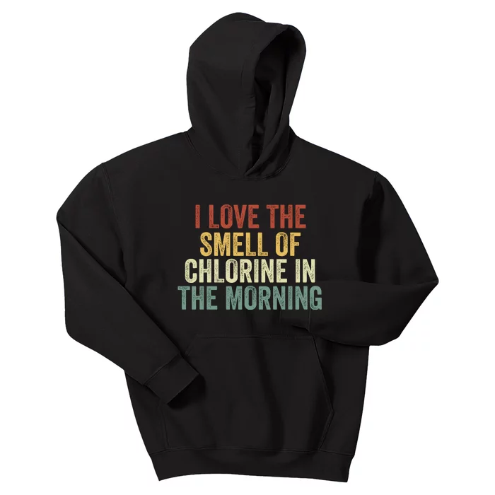 I Love The Smell Of Chlorine In The Morning Swimming Coach Kids Hoodie