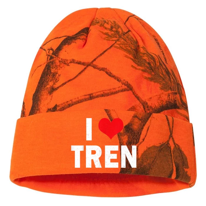 I Love Tren Bodybuilder I Heart Tren Funny Kati - 12in Camo Beanie