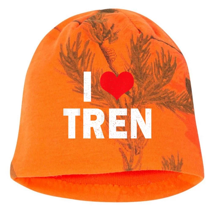 I Love Tren Bodybuilder I Heart Tren Funny Kati - Camo Knit Beanie