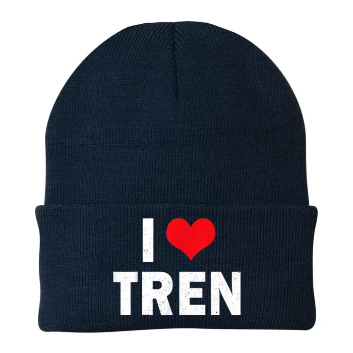 I Love Tren Bodybuilder I Heart Tren Funny Knit Cap Winter Beanie