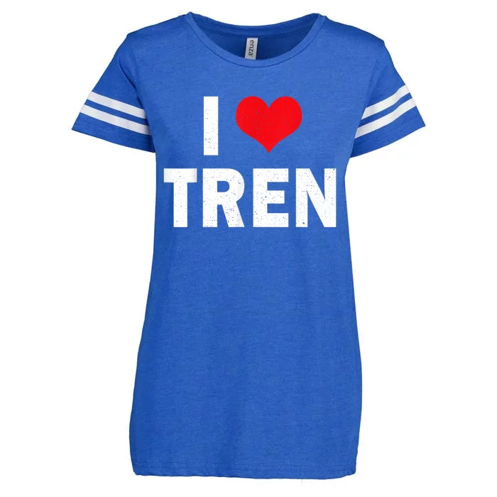 I Love Tren Bodybuilder I Heart Tren Funny Enza Ladies Jersey Football T-Shirt