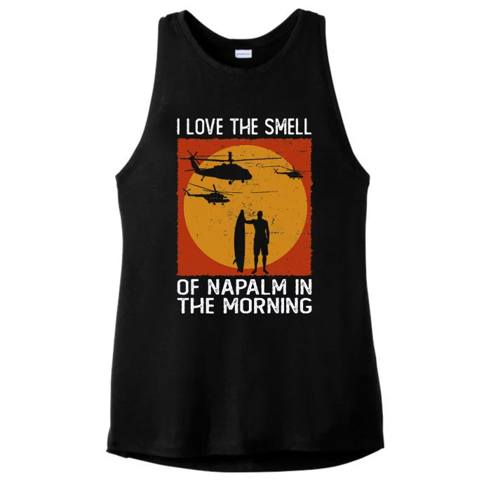 I Love The Smell Of Napalm In The Morning Awesome Apparel Ladies Tri-Blend Wicking Tank