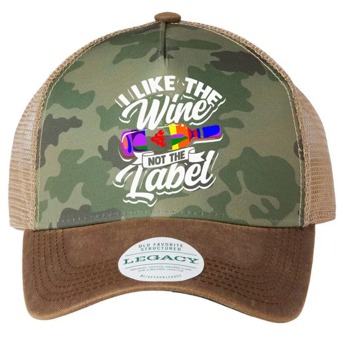 I like the wine not the label Equality pride flag Legacy Tie Dye Trucker Hat