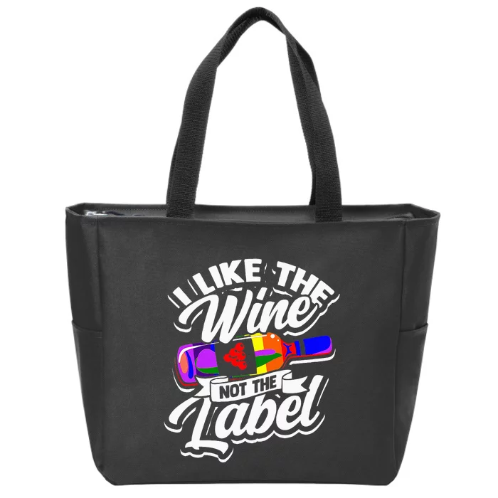 I like the wine not the label Equality pride flag Zip Tote Bag