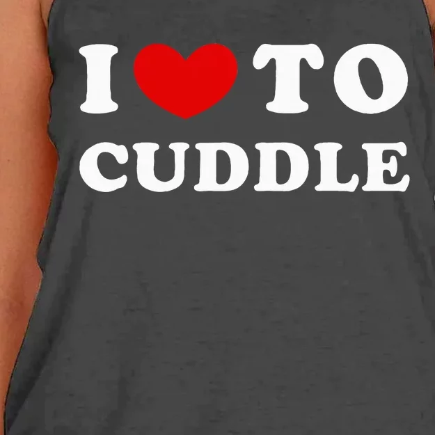 I Love To Cuddle Women's Knotted Racerback Tank