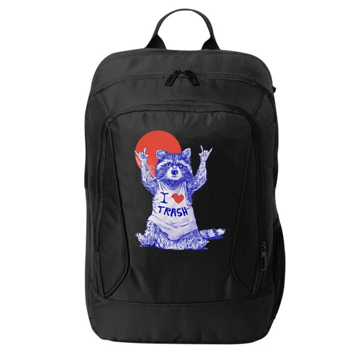 I Love Trash Raccoon Japanese Retro Style Classic City Backpack