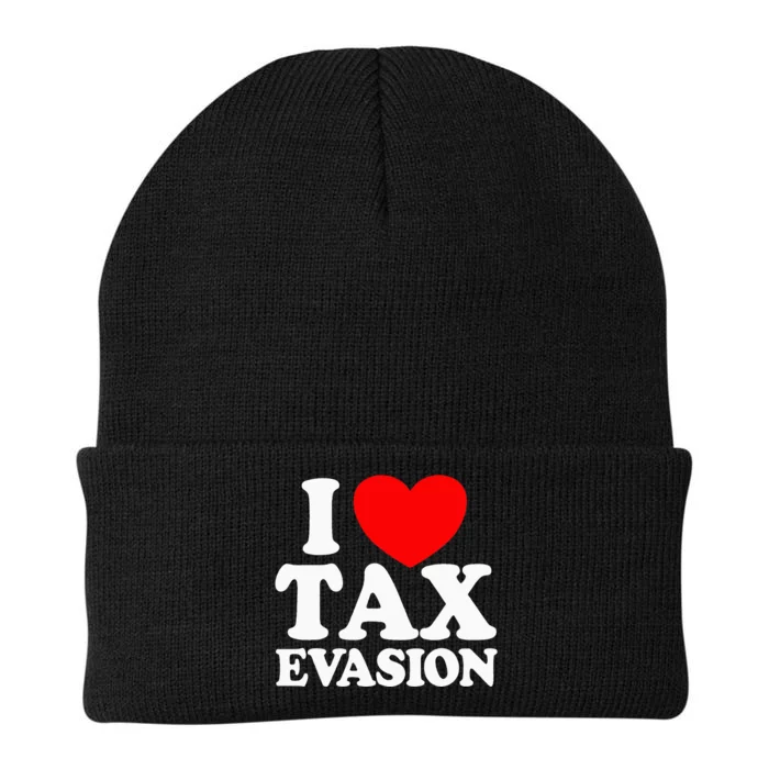 I Love Tax Evasion Funny Commit Tax Fraud I Love Tax Evasion Knit Cap Winter Beanie