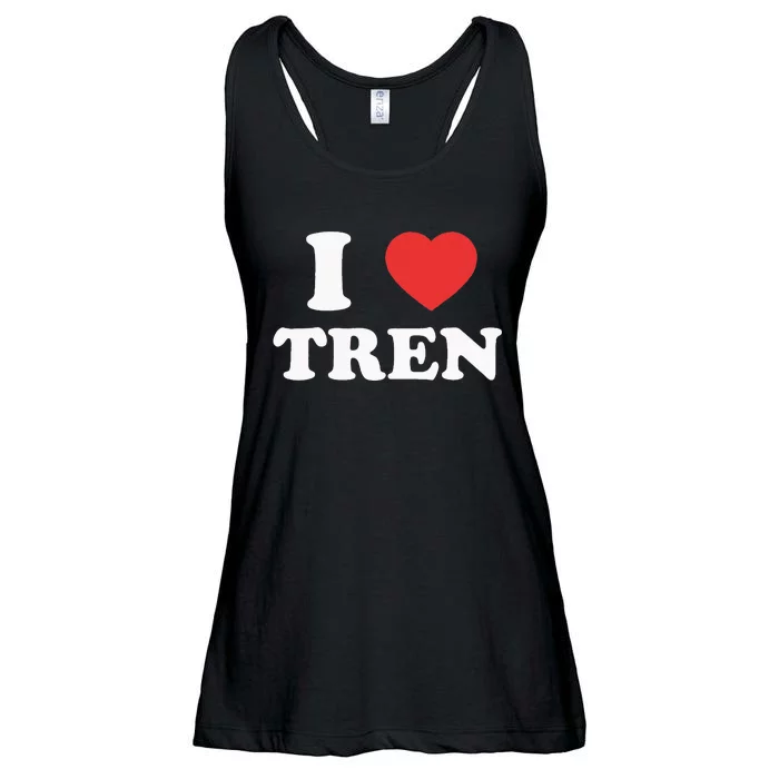 I Love Tren I Heart Tren Bodybuilder Heart Tren Vaccinated Ladies Essential Flowy Tank