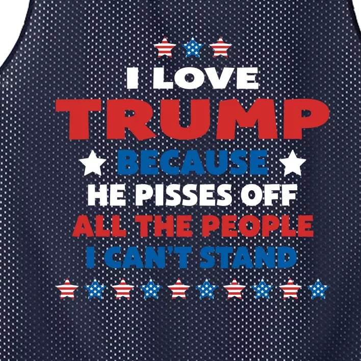 I Love Trump Gift Mesh Reversible Basketball Jersey Tank