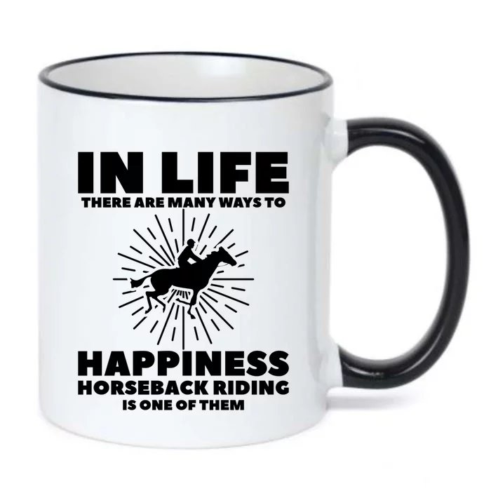 In Life There Are Y Ways To Happiness Horseback Riding Gift Black Color Changing Mug